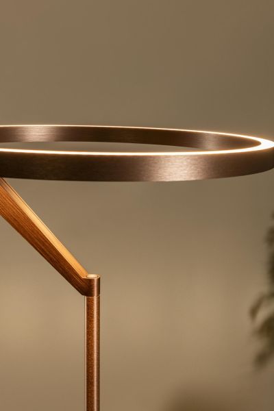 Lucide APPLAUSE - Floor lamp - Ø 33 cm - LED Dim. - CCT - 2700K/4000K - Coffee - Premium